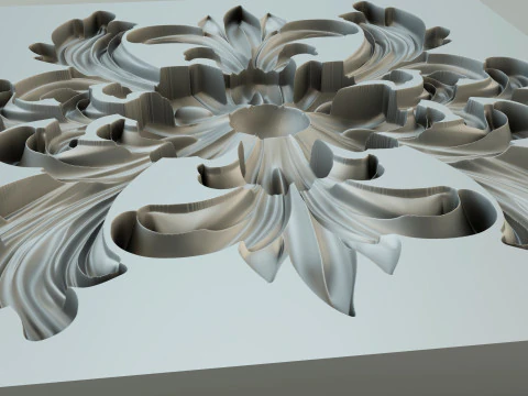 Flower with leaves - silicone or plaster mold for 3D printer 3D Print Model