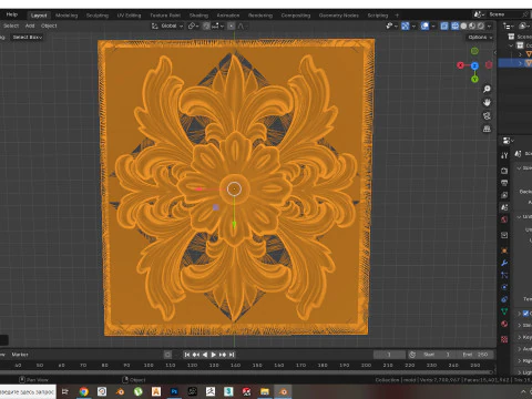 Flower with leaves - silicone or plaster mold for 3D printer 3D Print Model