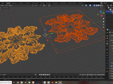 Flower with leaves - silicone or plaster mold for 3D printer 3D Print Model