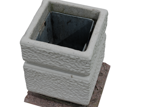 3D Scan of a Concrete Trash Can near the Palace of Peter I Modello 3D