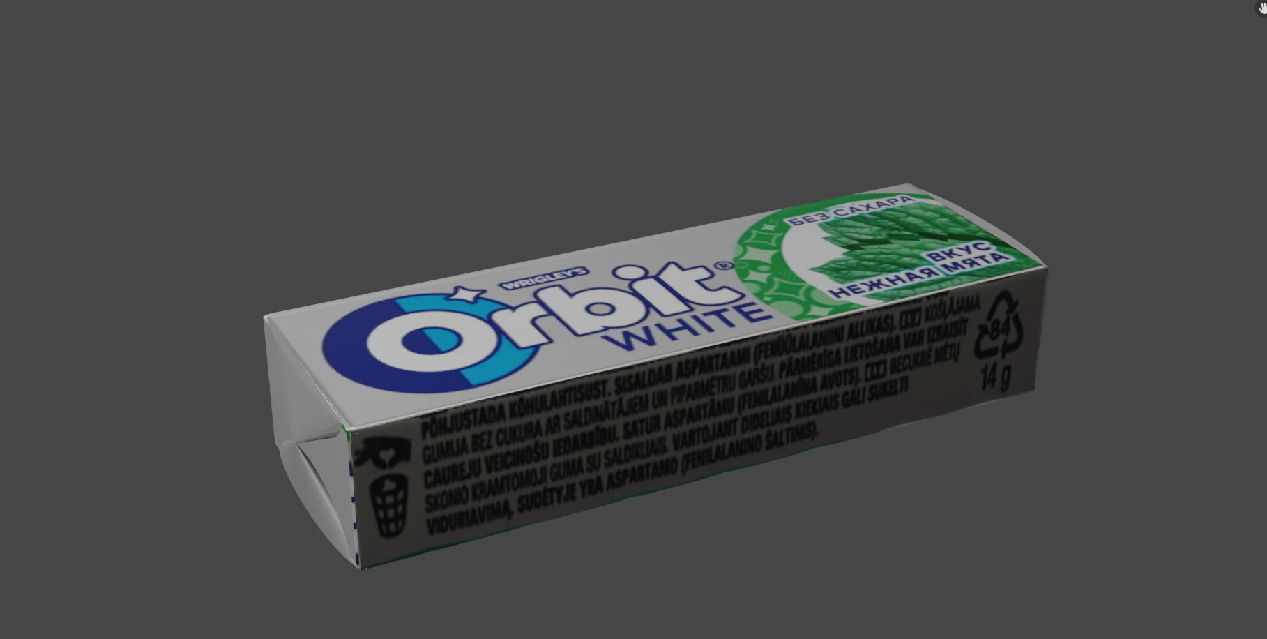 Pack Of Chewing Gum Orbit 3D Model .c4d .max .obj .3ds .fbx .stl .blend 