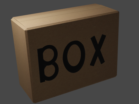 Ackage Cardboard Trapezoid Box 3D Model