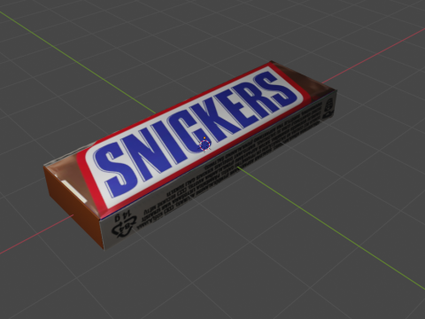 Snickers Chocolate Bar 3D Model