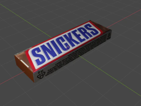 Barre de chocolat Snickers Modèle 3D