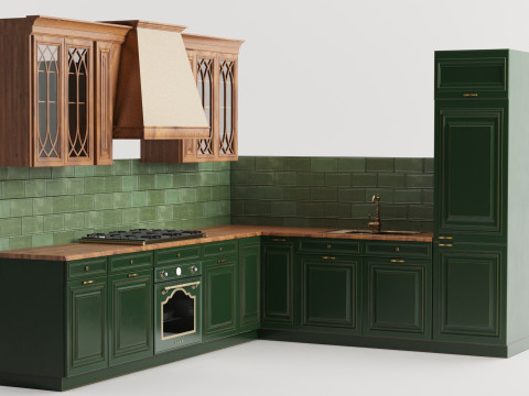 Kitchen green classic 3D Model
