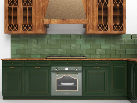 Kitchen green classic Model 3D