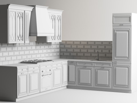 Kitchen green classic Model 3D