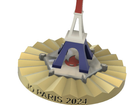 Eiffel Tower medal 2024 3D Model