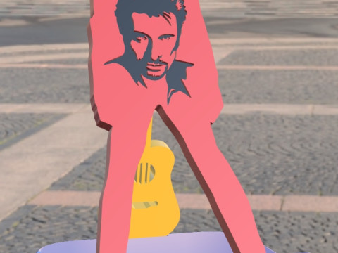 Singer Johnny Hallyday 3D Model