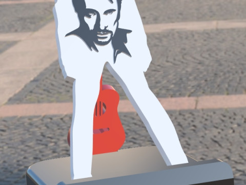 Singer Johnny Hallyday 3D Model
