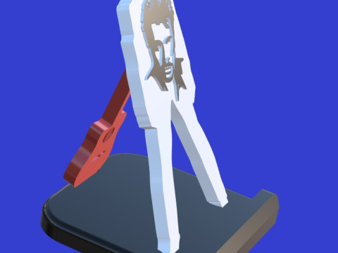Singer Johnny Hallyday 3D Model