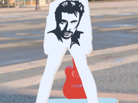 Singer Johnny Hallyday 3D Model