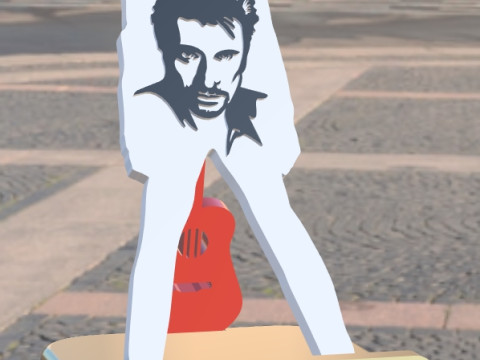 Singer Johnny Hallyday 3D Model