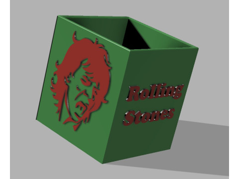 Rolling Stones pencil cup Model 3D