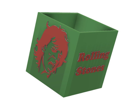 Rolling Stones pencil cup Model 3D