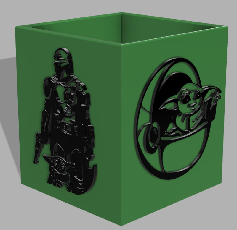 Mandalorian Pencil Cup 3D 打印模型 .c4d .max .obj .3ds .fbx .stl .blend 