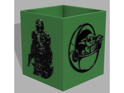 Mandalorian Pencil Cup Modello di stampa 3D