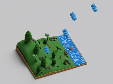 Pacote Selva Iow-Poly Modelo 3D