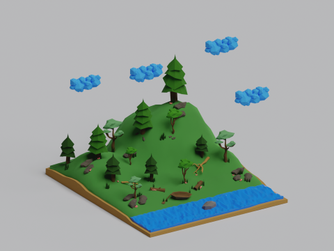 Jungle Iow-Poly Pack 3D Model