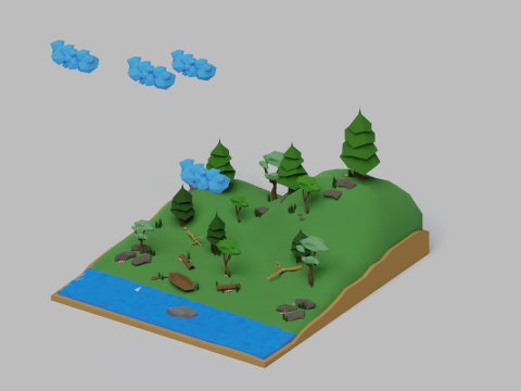 Jungle Iow-Poly Pack 3D Model