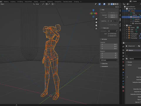 Impressive Girl Low-Poly character Low-poly Modello 3D