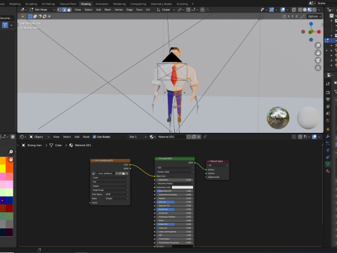 Strong-Man Low-Poly character Model 3D