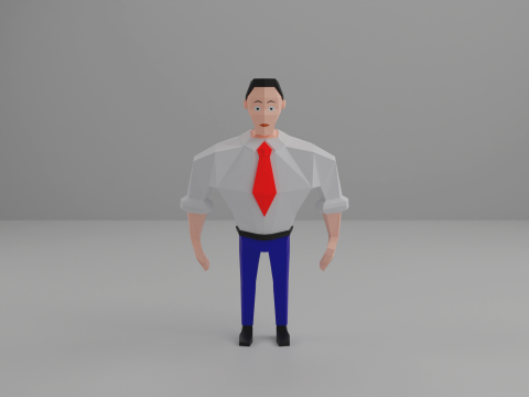 Strong-Man Low-Poly character Model 3D
