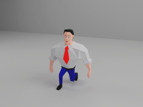 Strong-Man Low-Poly character Model 3D