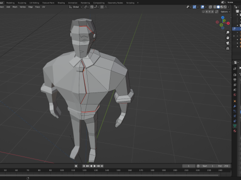 Strong-Man Low-Poly character Model 3D