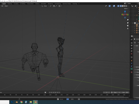 Strong-Man and Impressive-Girl Low-Poly characters Modèle 3D