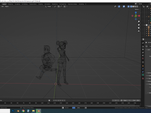 Strong-Man and Impressive-Girl Low-Poly characters Modèle 3D