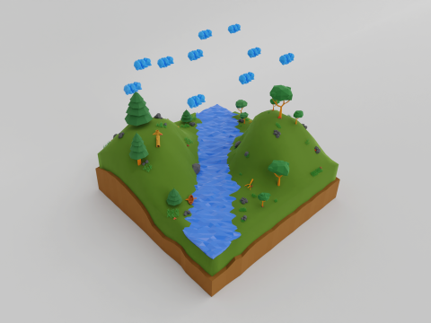 Jungle low-poly Low-poly Modelo 3D
