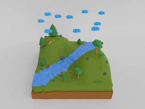 Jungle low-poly Low-poly 3D Model