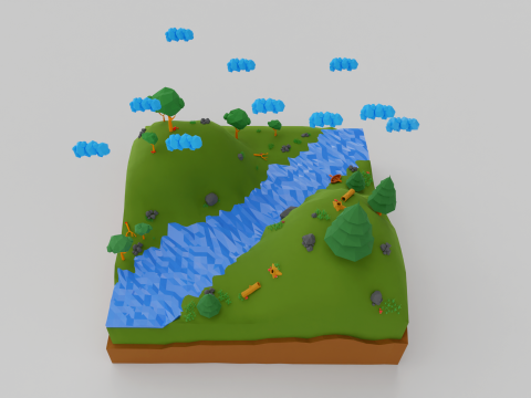 Jungle low-poly Low-poly 3D Model