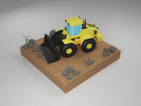 Loader Low Poly 3D Model