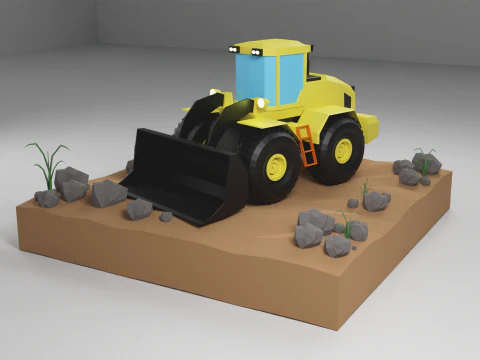 Loader Low Poly 3D Model