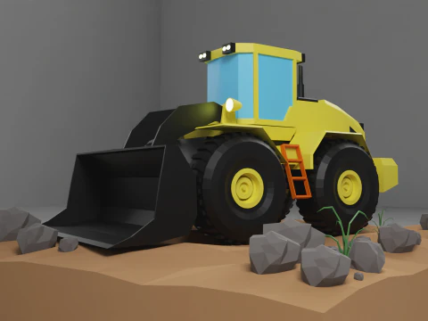 Loader Low Poly 3D Model