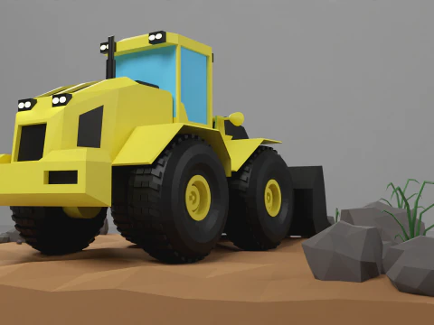 Loader Low Poly 3D Model