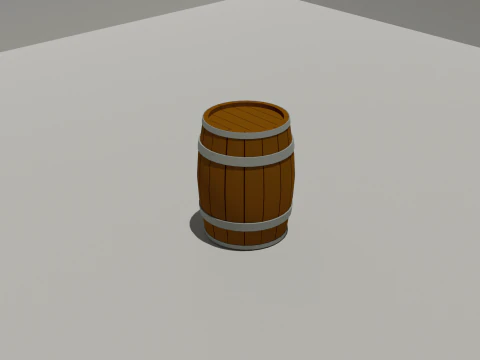 लकड़ी का बैरल 3D मॉडल