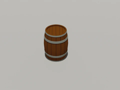 Wooden Barrel 3D Model