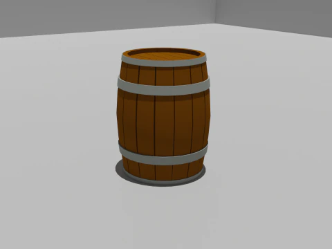 Wooden Barrel 3D Model