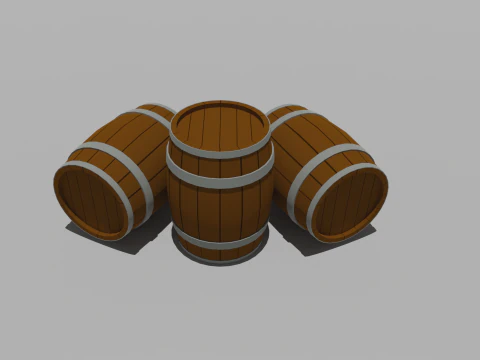 Wooden Barrel 3D Model