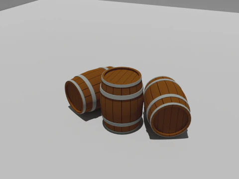 Wooden Barrel 3D Model