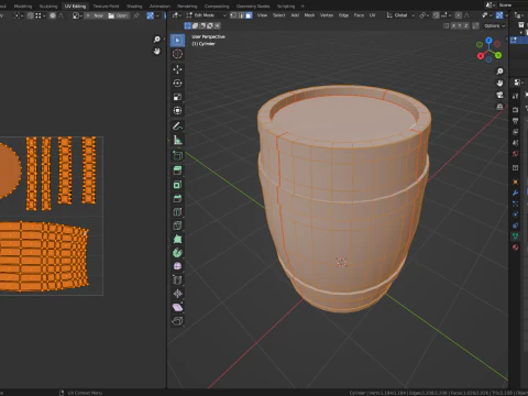 Wooden Barrel 3D Model