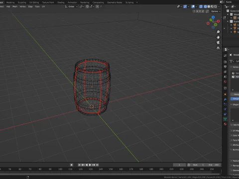 Wooden Barrel 3D Model