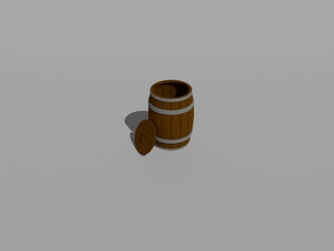 Wooden Barrel Low-poly 3D-Modell