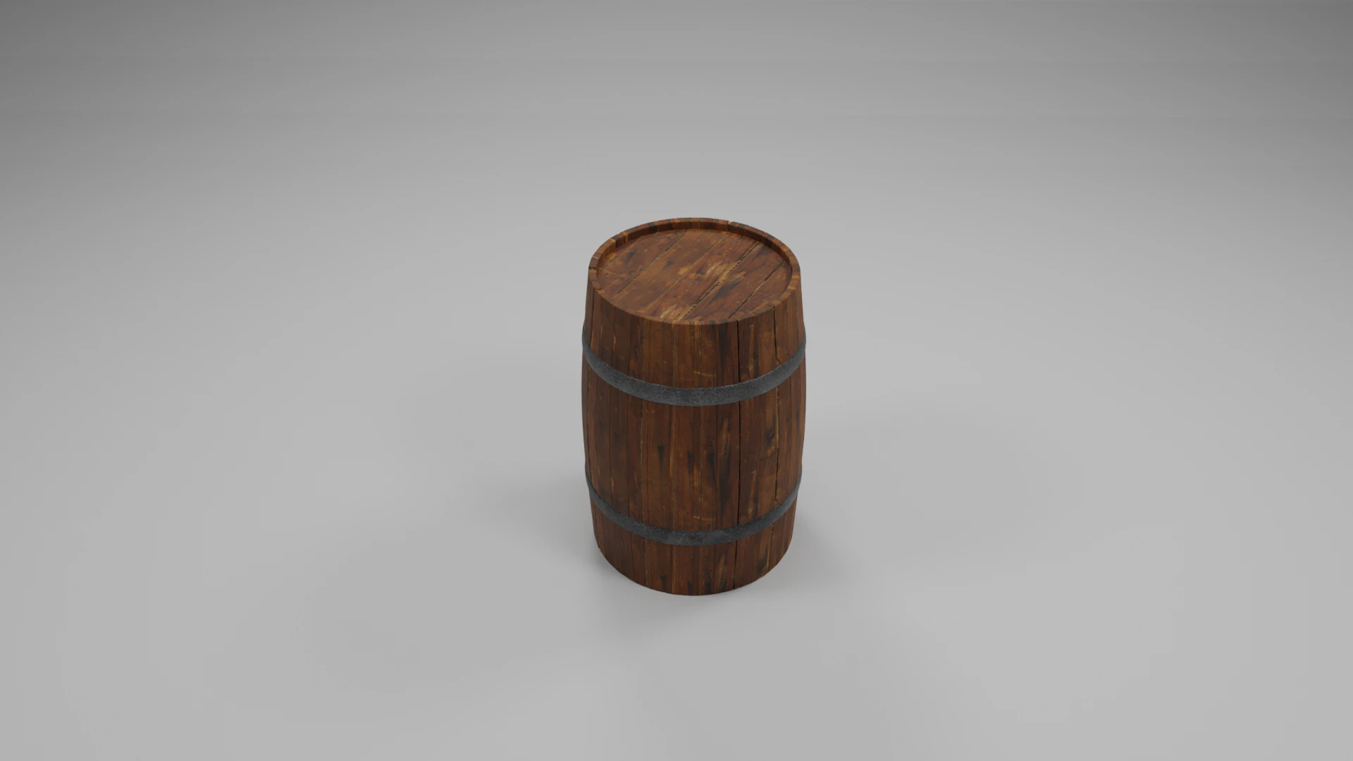 Wooden Barrel with Cap 3D Model .c4d .max .obj .3ds .fbx .stl .blend 