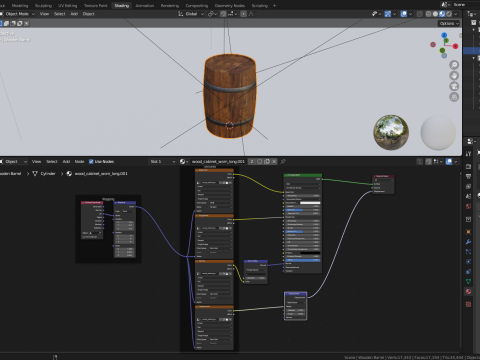 Wooden Barrel with Cap 3D 模型