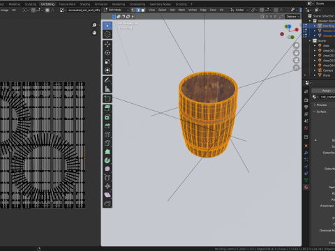 Wooden Barrel with Cap 3D 模型