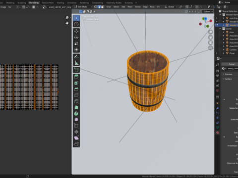 Wooden Barrel with Cap 3D 模型